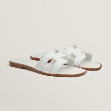Timeless Leather Sandals | White Cut-Out Design With Wooden Sole