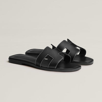 Timeless Leather Sandals | White Cut-Out Design With Wooden Sole