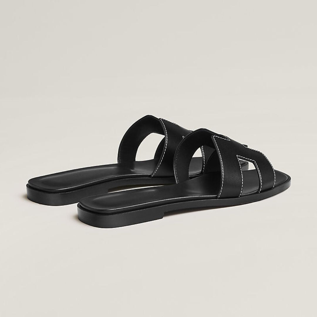 Timeless Leather Sandals | White Cut-Out Design With Wooden Sole