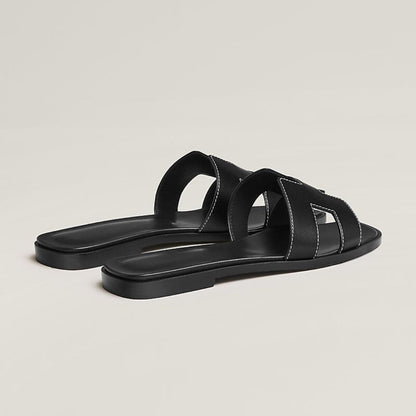 Timeless Leather Sandals | White Cut-Out Design With Wooden Sole