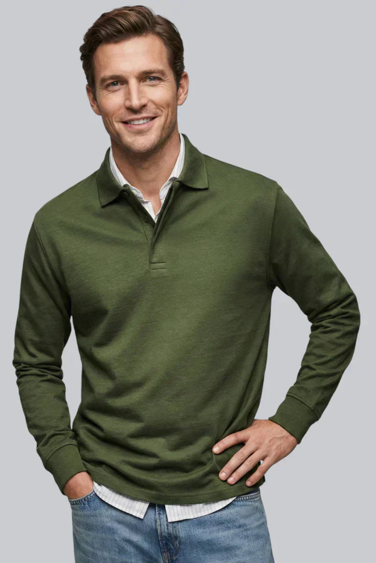 Men’s Half-Zip Sweater featuring Mock Neck and Ribbed Cuffs