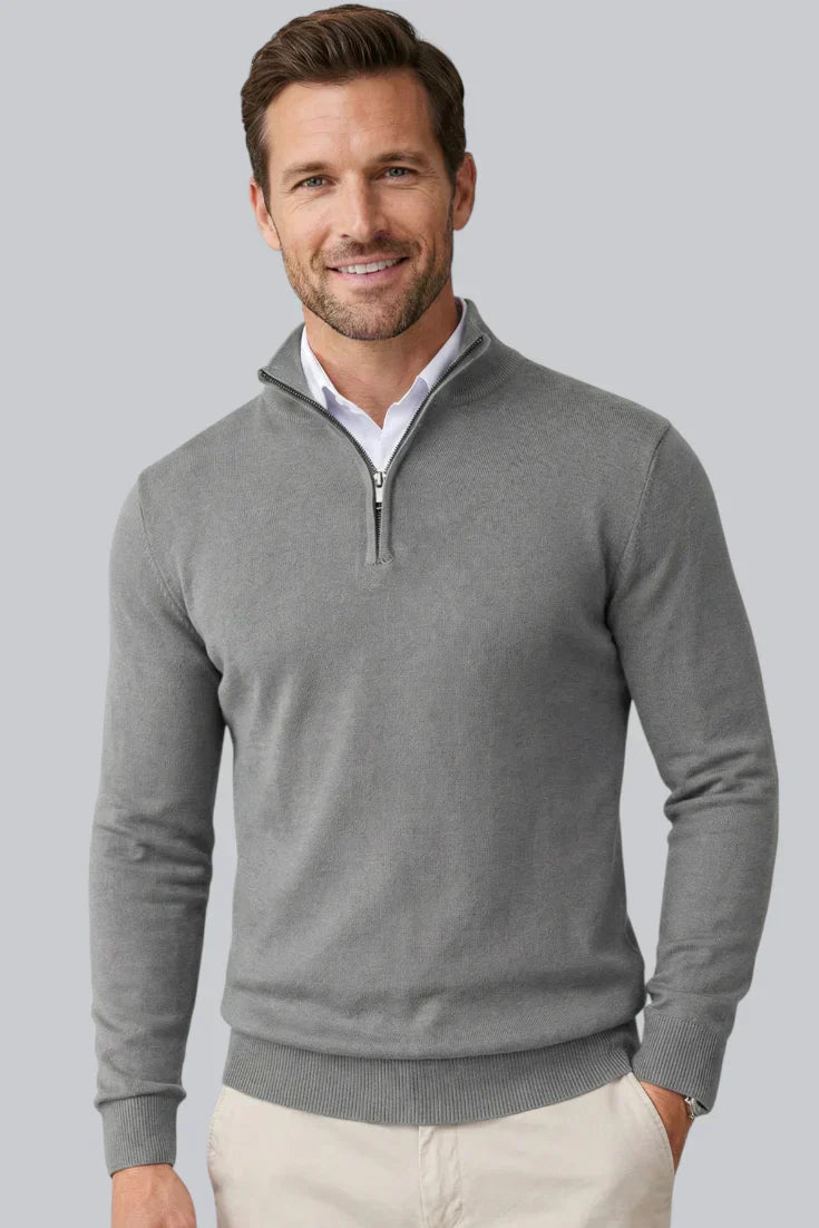 Men’s Chunky Jumper featuring Ribbed Cuffs and Long Sleeves