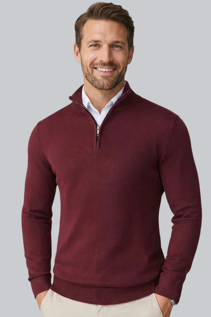 Men’s Chunky Jumper featuring Ribbed Cuffs and Long Sleeves