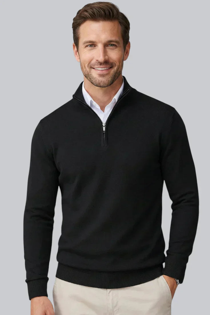 Men’s Chunky Jumper featuring Ribbed Cuffs and Long Sleeves
