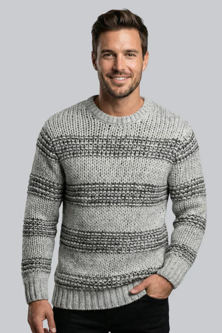 Men’s Chunky Jumper featuring Long Sleeves and Ribbed Cuffs