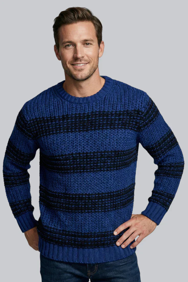 Men’s Chunky Jumper featuring Long Sleeves and Ribbed Cuffs