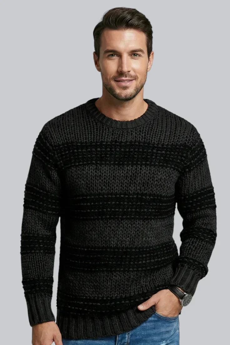 Men’s Chunky Jumper featuring Long Sleeves and Ribbed Cuffs