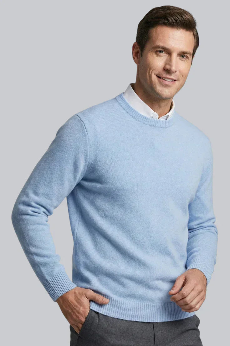Men’s Knitted Jumper with Long Sleeves and Smooth Touch