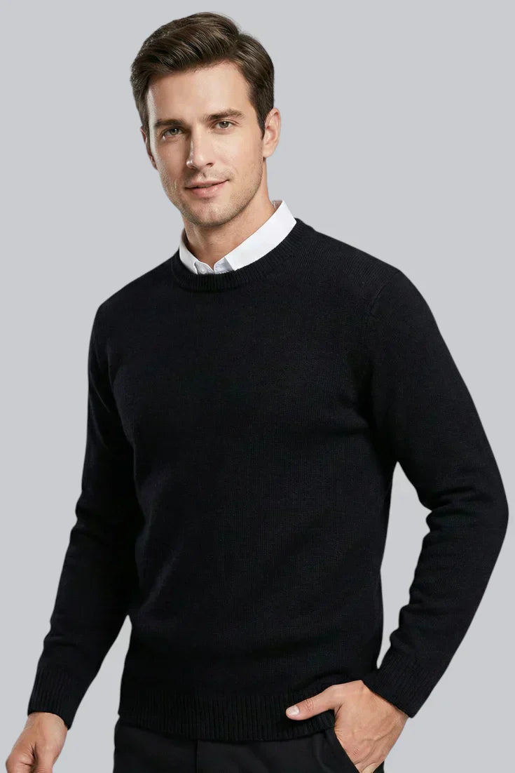 Men’s Knitted Jumper with Long Sleeves and Smooth Touch