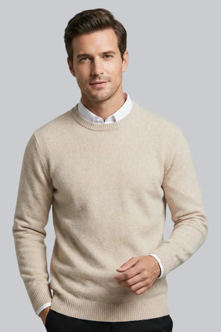 Men’s Knitted Jumper with Long Sleeves and Smooth Touch