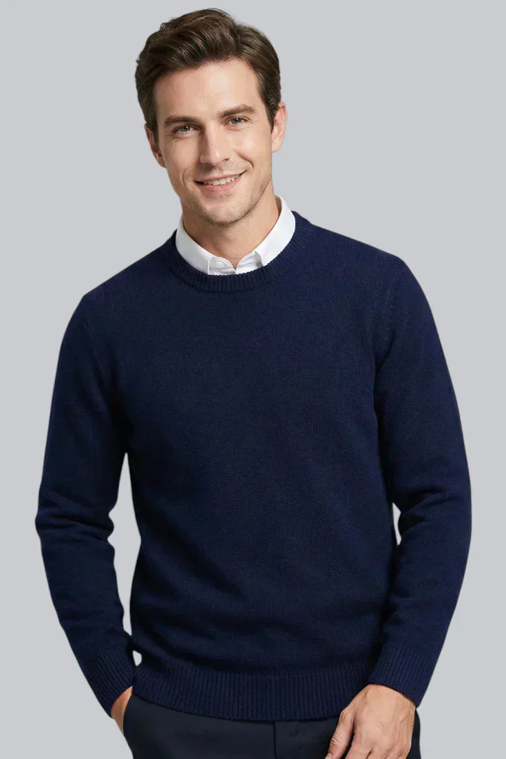 Men’s Knitted Jumper with Long Sleeves and Smooth Touch