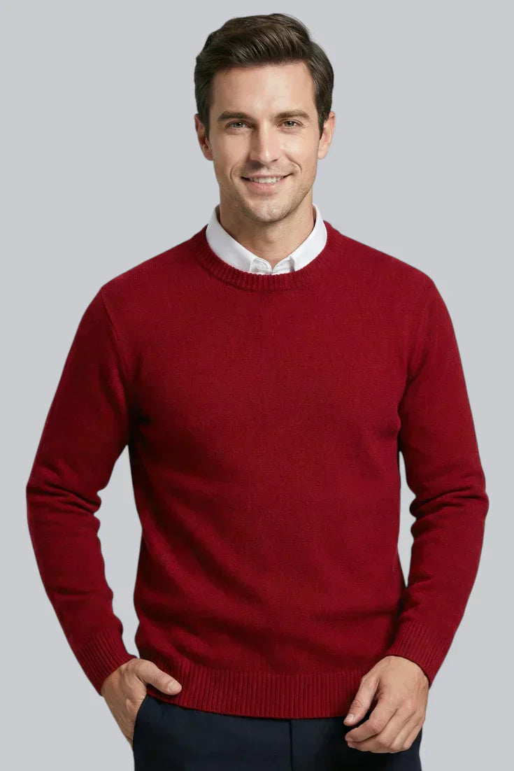 Men’s Knitted Jumper with Long Sleeves and Smooth Touch