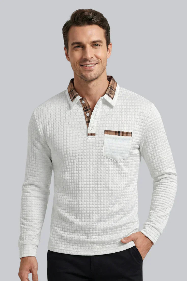 Men’s Knitted Jumper featuring Button Closure and Long Sleeves