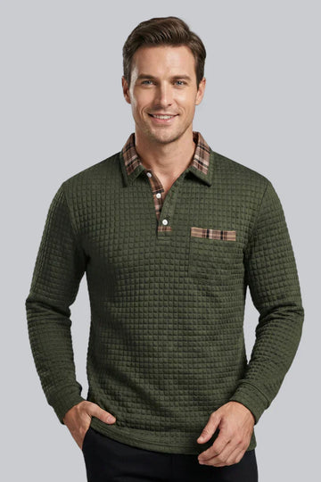 Men’s Knitted Jumper featuring Button Closure and Long Sleeves