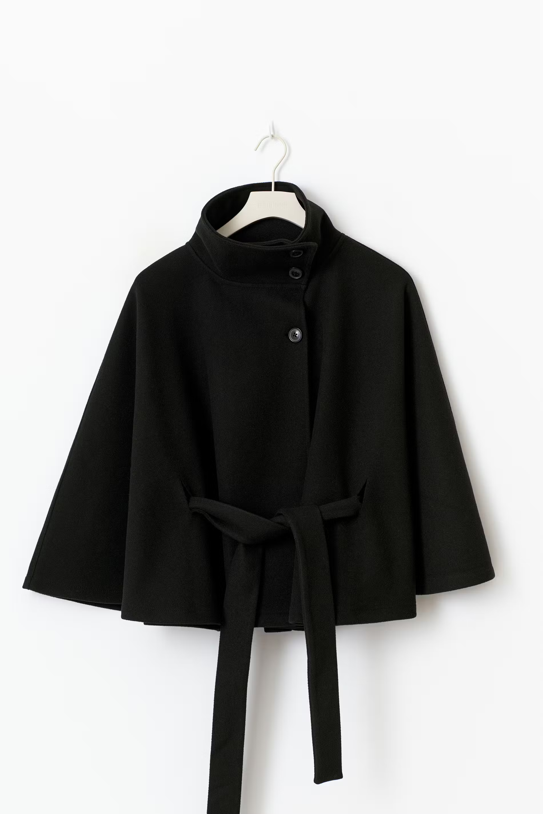 Women's Cape Coat | High Collar Button Front Design
