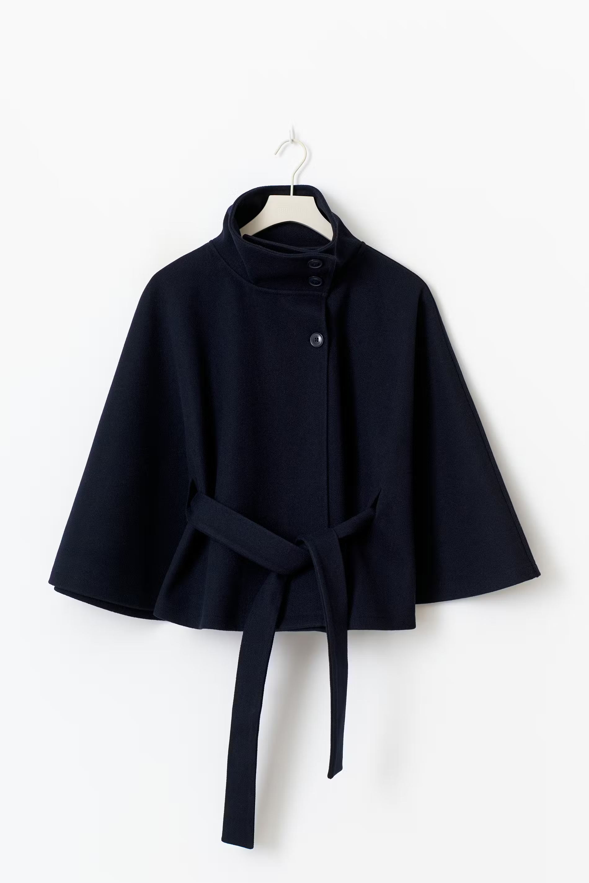 Women's Cape Coat | High Collar Button Front Design