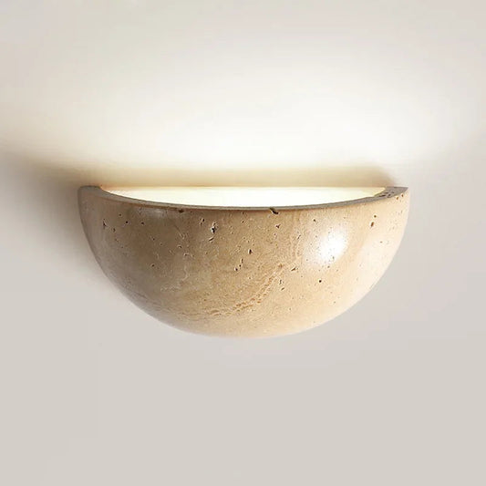 LED Half Moon Wall Lamp | Natural Stone Texture Lighting for Home