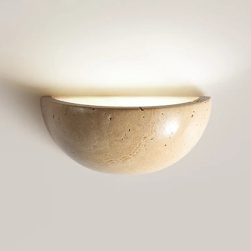 LED Half Moon Wall Lamp | Natural Stone Texture Lighting for Home