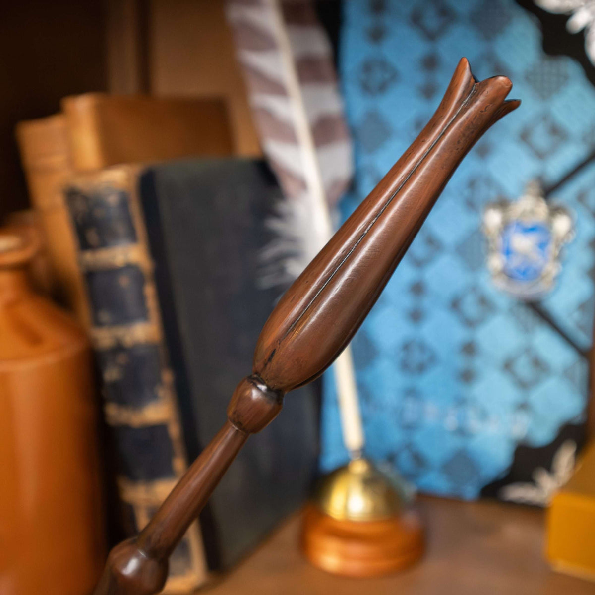 Replica van Luna Leeflanges toverstok in een doos van Olivanders
