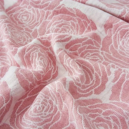 Soft Rose Cotton Throw Blanket for Cozy Home Decor and Comfort