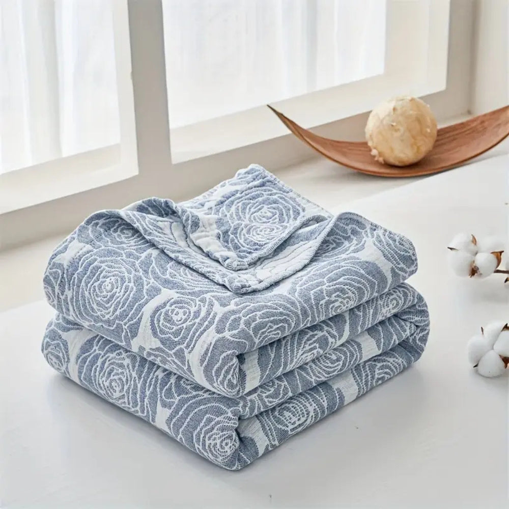 Soft Rose Cotton Throw Blanket for Cozy Home Decor and Comfort