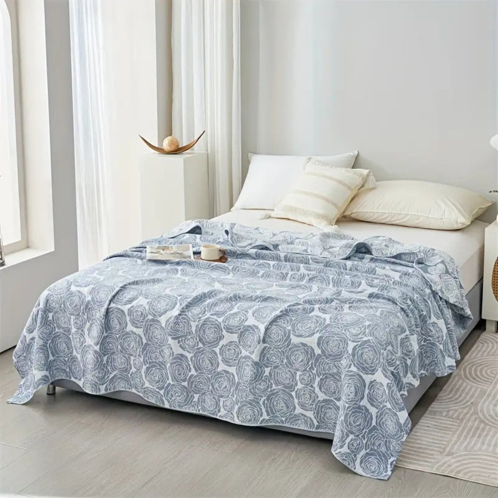 Soft Rose Cotton Throw Blanket for Cozy Home Decor and Comfort