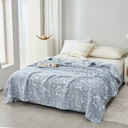 Soft Rose Cotton Throw Blanket for Cozy Home Decor and Comfort