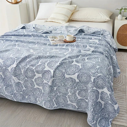 Soft Rose Cotton Throw Blanket for Cozy Home Decor and Comfort