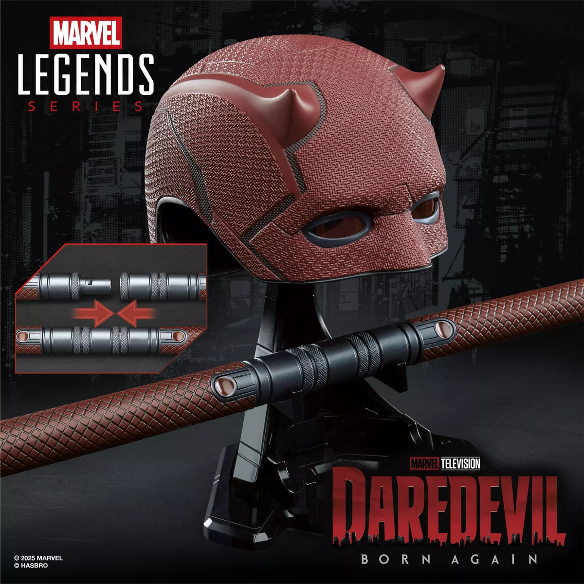 Marvel Legends Series Daredevil: Born Again Premium-Rollenspielmaske und Billy Club - Sammlerstück