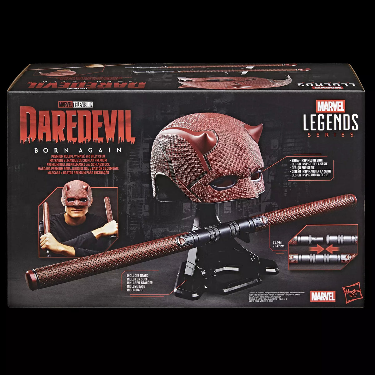 Marvel Legends Series Daredevil: Born Again Premium-Rollenspielmaske und Billy Club - Sammlerstück