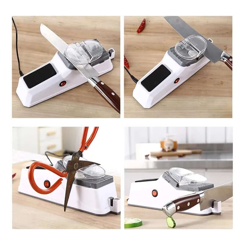 Aiguiseur de couteaux électrique rechargeable - aiguiseur compact de lames et de ciseaux de cuisine