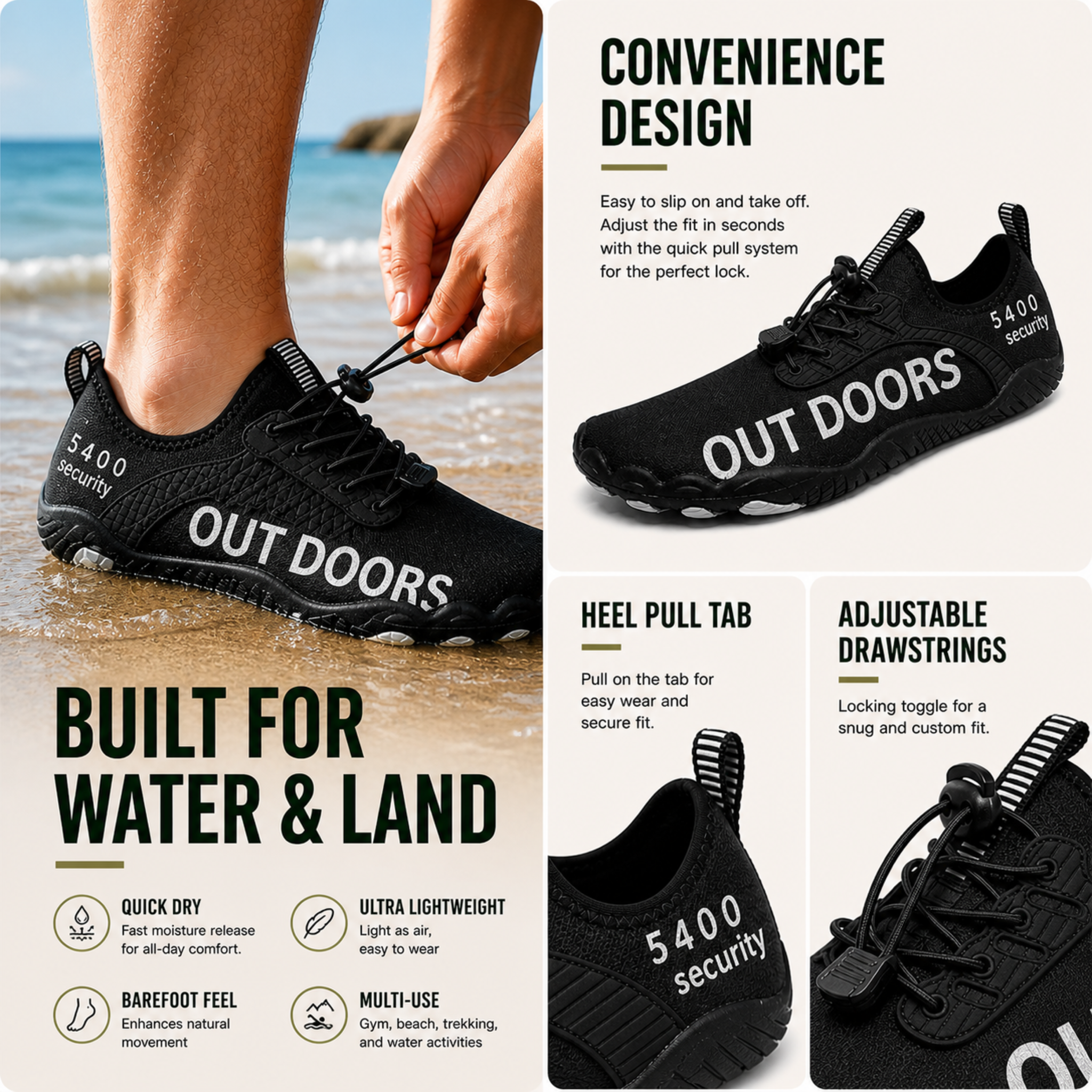 Barefoot Outdoor Shoes – Lightweight Quick-Dry Walking Trainers