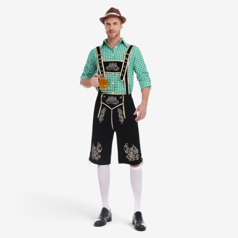 Traditionelle Lederhose für Herren mit Barockstickerei