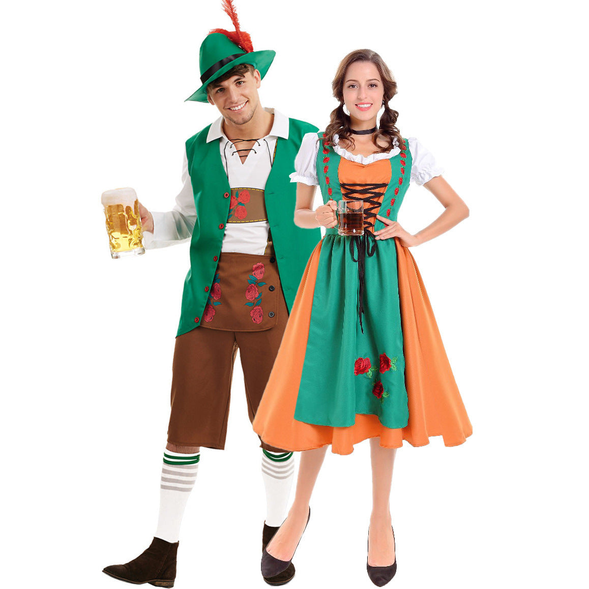 Robe dirndl pour femmes avec tablier et corsage