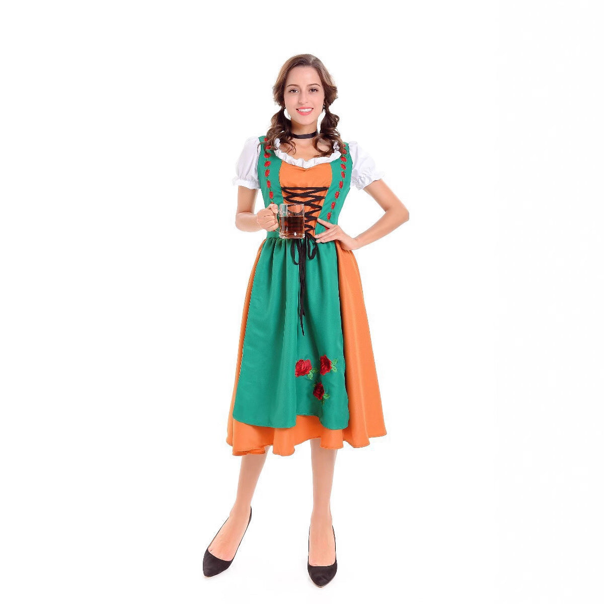 Robe dirndl pour femmes avec tablier et corsage