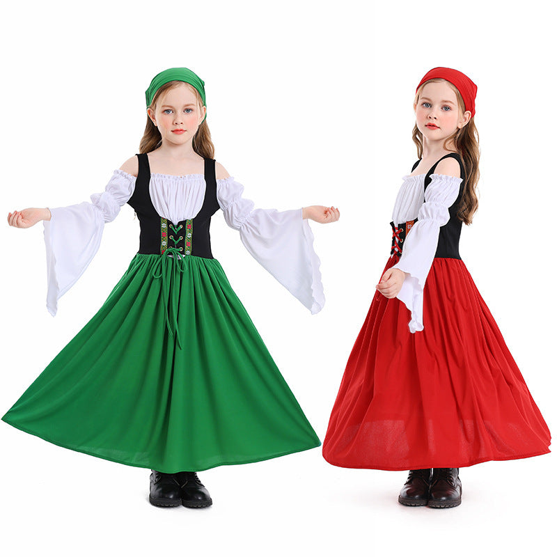 Costume de style médiéval pour filles avec corset