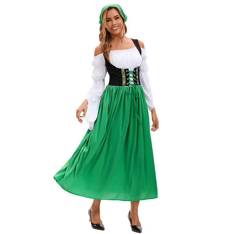 Robe de paysanne de la Renaissance pour femmes avec manches trompette