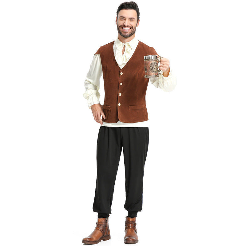 Gilet victorien pour hommes avec col en V