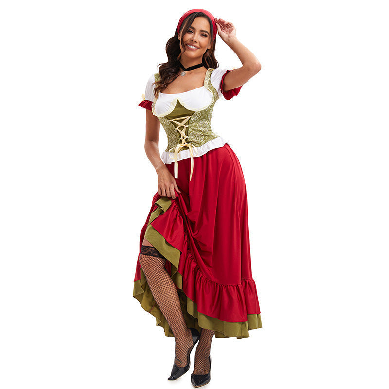 Costume d’Oktoberfest pour femmes avec manches bouffantes et corset