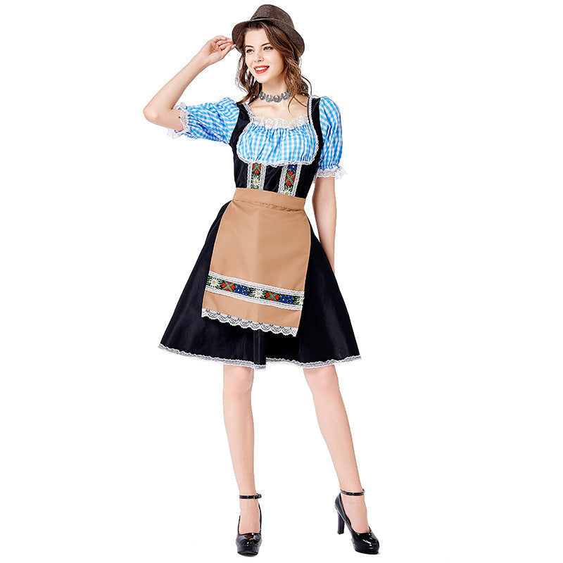 Dirndl d’Oktoberfest pour femmes avec tablier brodé