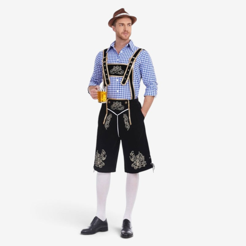 Traditionelle Lederhose für Herren mit Barockstickerei