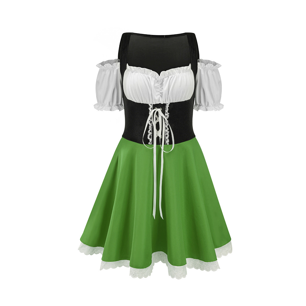 Robe traditionnelle pour femmes avec manches bouffantes et laçage