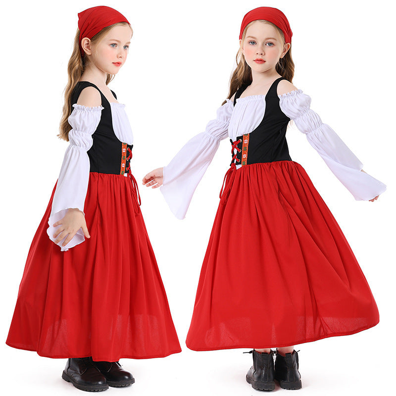 Costume de style médiéval pour filles avec corset