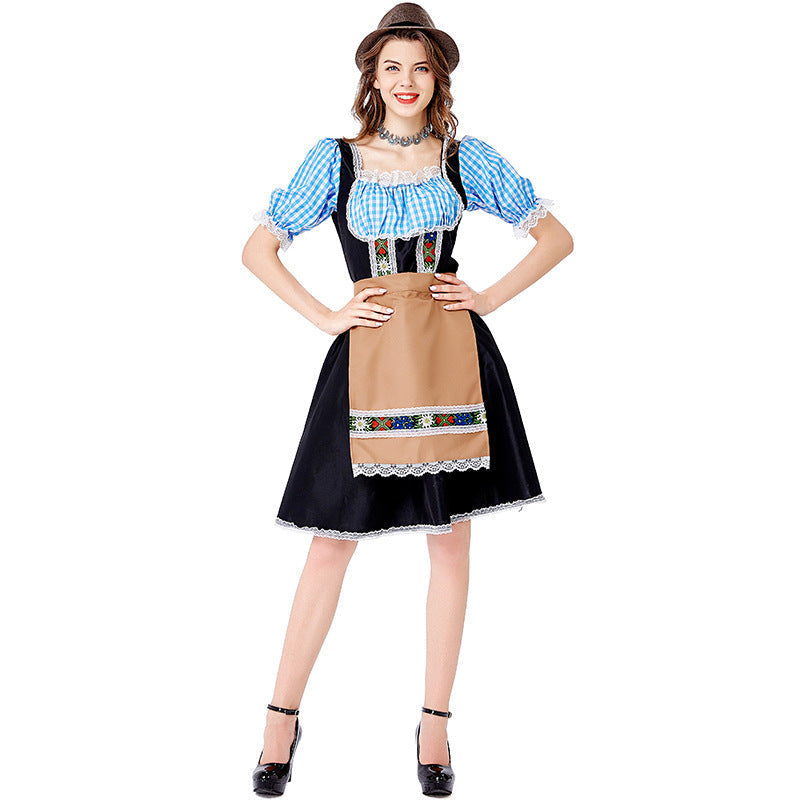 Dirndl d’Oktoberfest pour femmes avec tablier brodé