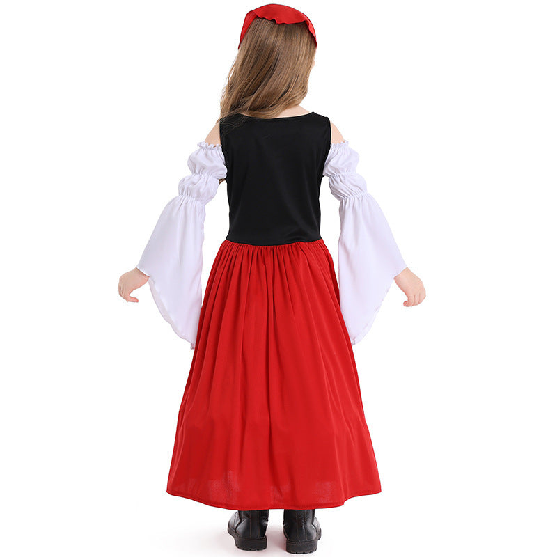 Costume de style médiéval pour filles avec corset