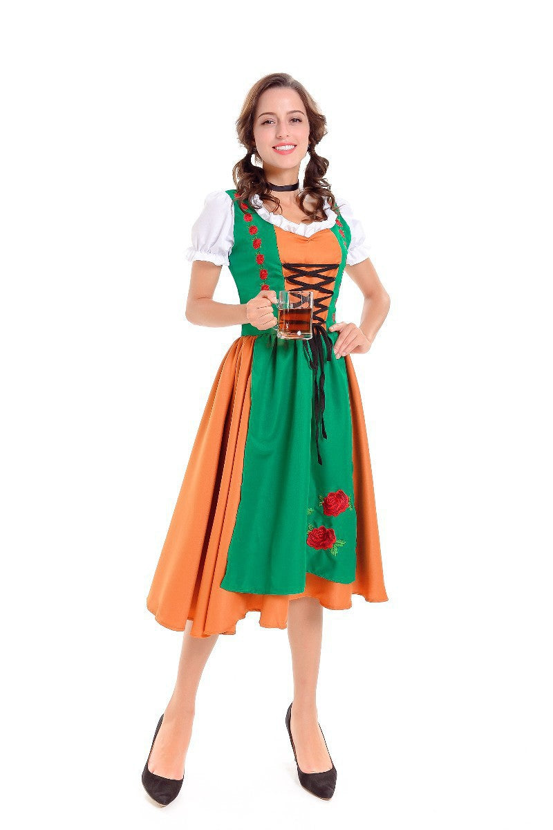 Robe dirndl pour femmes avec tablier et corsage