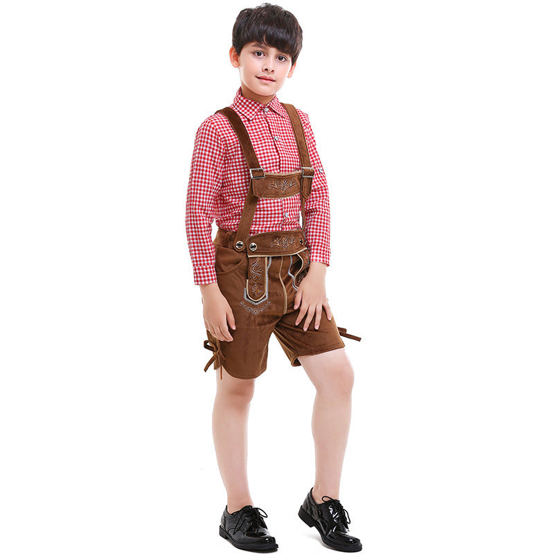 Traditionelle Lederhose für Jungen mit Stickerei