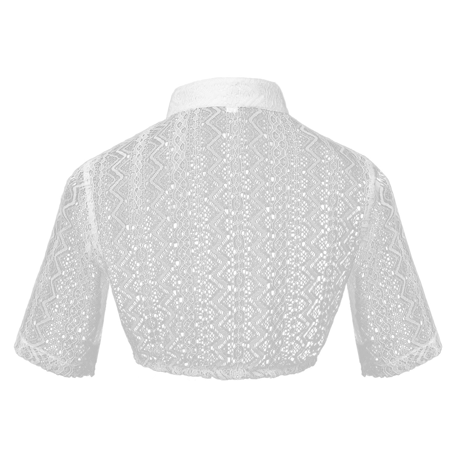 Boléro en dentelle pour femme avec col montant et coupe courte