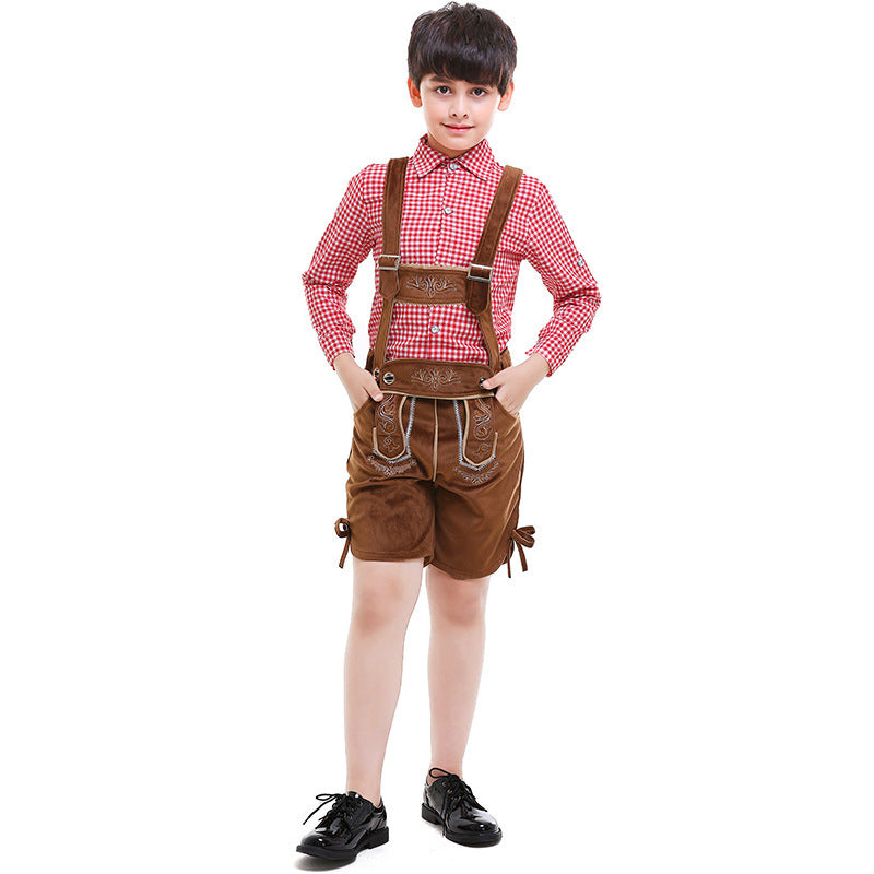Traditionelle Lederhose für Jungen mit Stickerei