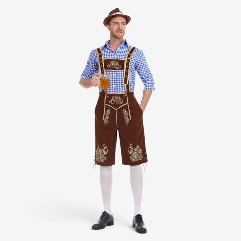 Traditionelle Lederhose für Herren mit Barockstickerei